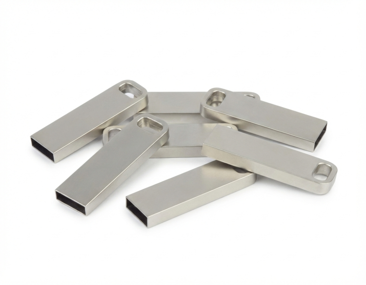 Trzy srebrne pendrive'y Lu333B pod grawer